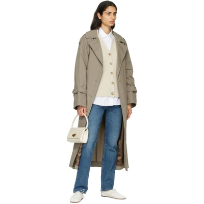 Shop Totême Taupe Techno Trench Coat In 354 Concret