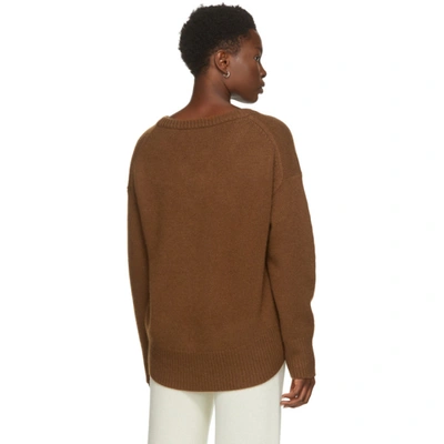 Shop Arch4 Brown Cashmere Battersea V-neck Sweater In Mahogany