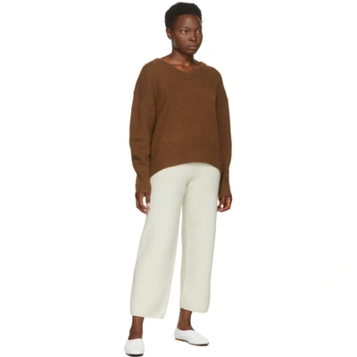 Shop Arch4 Brown Cashmere Battersea V-neck Sweater In Mahogany