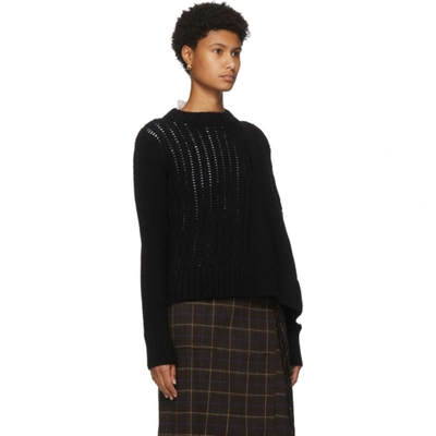 Shop Sacai Black Asymmetrical Wool Sweater In 001 Black