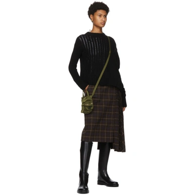 Shop Sacai Black Asymmetrical Wool Sweater In 001 Black
