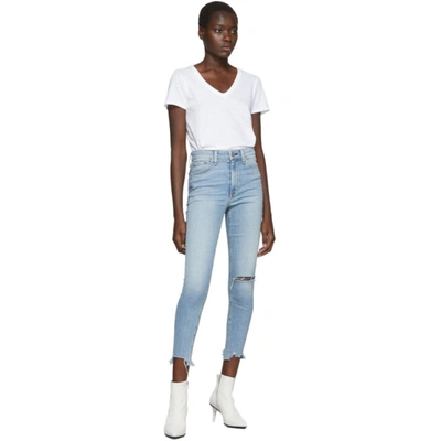 Shop Rag & Bone Rag And Bone Blue Nina High-rise Ankle Skinny Jeans In Aspen