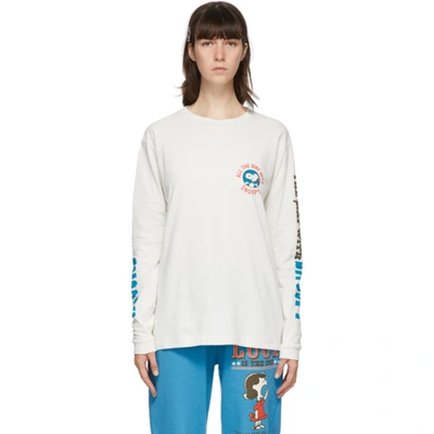 Shop Marc Jacobs Off-white Peanuts Edition Snoopy Long Sleeve T-shirt In Vint. Ivory