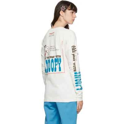 Shop Marc Jacobs Off-white Peanuts Edition Snoopy Long Sleeve T-shirt In Vint. Ivory