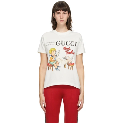 Shop Gucci Off-white 'mad Cookies' T-shirt In 9095 Sunlig