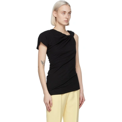 Shop Alexander Mcqueen Black Knotted T-shirt In 1000 Black