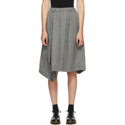 Shop Comme Des Garçons Comme Des Garçons Comme Des Garcons Comme Des Garcons Black And White Wool Houndstooth Midi Skirt In 1 Natural