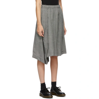 Shop Comme Des Garçons Comme Des Garçons Comme Des Garcons Comme Des Garcons Black And White Wool Houndstooth Midi Skirt In 1 Natural