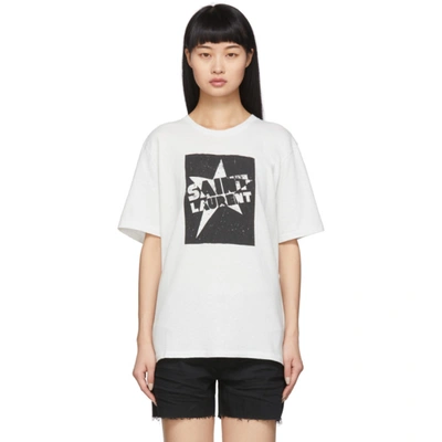 Shop Saint Laurent White '' Star T-shirt In 9766 White