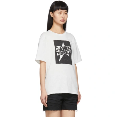 Shop Saint Laurent White '' Star T-shirt In 9766 White