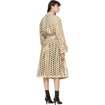 Shop Maison Margiela Beige Punched Holes Trench Coat In 119 Beige