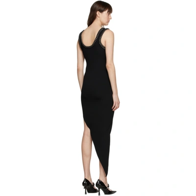 Shop Alexander Wang Black Asymmetrical Chain Dress In 001 Black