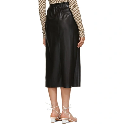 Shop Nanushka Black Vegan Leather Amas Wrap Skirt
