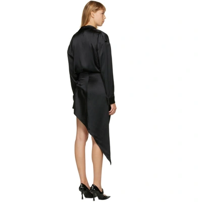 Shop Alexander Wang Black Silk Draped Slip Dress In 001 Black