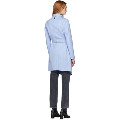 Shop Mackage Blue Wool Laila Coat In Sky Blue