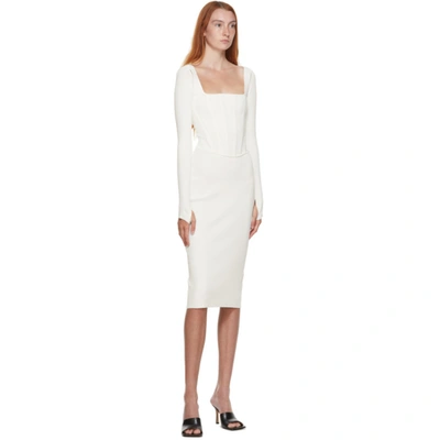 Shop Dion Lee White Pointelle Corset Tank Top Dress In Ivory