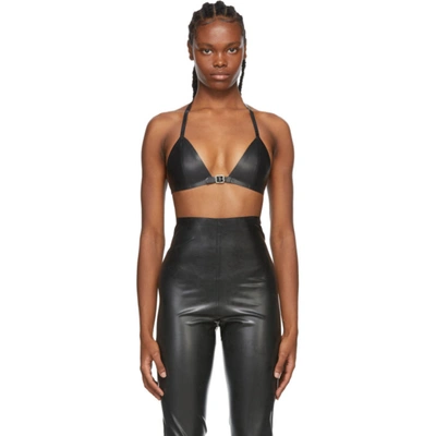 Shop Saint Laurent Black Latex Bra In 1000 Black