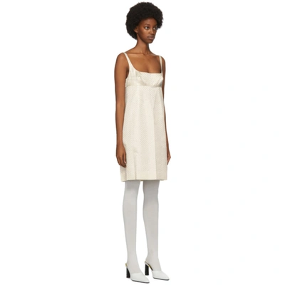 Shop Marc Jacobs Off-white Polka Dot Glitter Mid-length Dress In 111 Ivory
