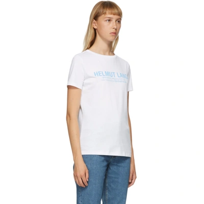 Shop Helmut Lang White Logo T-shirt In Wht/babyblu