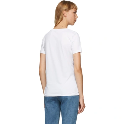 Shop Helmut Lang White Logo T-shirt In Wht/babyblu