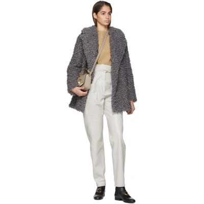 Shop Isabel Marant White Leather Ferris Trousers In 20ck Chalk