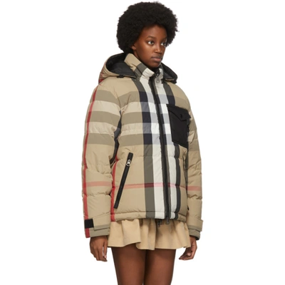 Shop Burberry Reversible Beige Down Rutland Jacket In Archive Beige Fill: 80% Recycled Down, 20% Recycled Feathers.