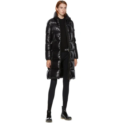 Shop Moncler Black Down Shiny Moyadons Long Coat In 999 Black