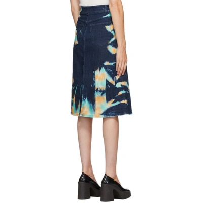 Shop Stella Mccartney Blue Denim Acid Wash Skirt In 4146 Drkblu