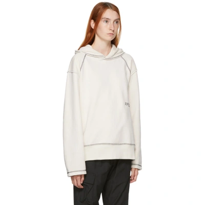 Shop Ambush Off-white Raw Edge Logo Hoodie In Off White