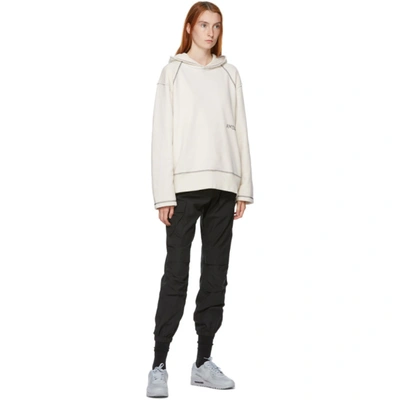 Shop Ambush Off-white Raw Edge Logo Hoodie In Off White