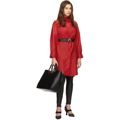 Shop Fendi Red Oversized Karligraphy Shirt In F18w2 Red