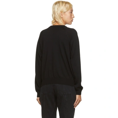 Shop Versace Black Wool Button Sweater In A1008 Nero