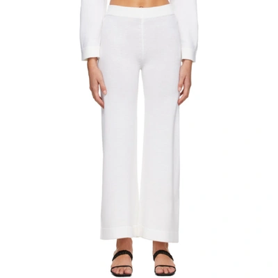 Shop Max Mara Leisure Off-white Wool Renna Lounge Pants In 001 White