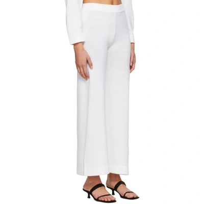 Shop Max Mara Leisure Off-white Wool Renna Lounge Pants In 001 White
