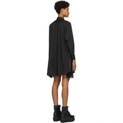Shop Sacai Black Poplin Zip Dress In 001 Black