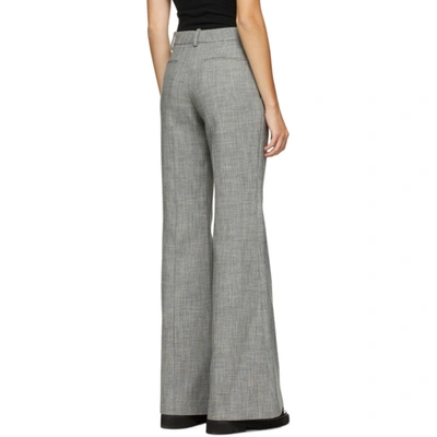 Shop Peter Do Grey Wool Flared Trousers