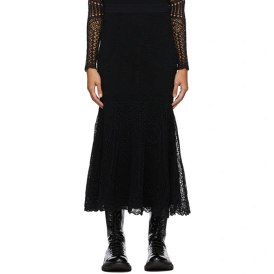 Shop Alexander Mcqueen Black Patchwork Skirt In 1000 Black