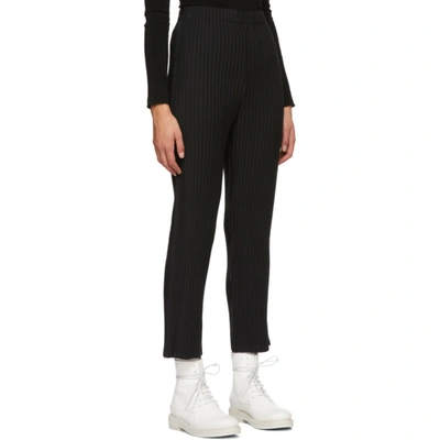 Shop Issey Miyake Black Pleated Tuxedo Trousers In 15 Black