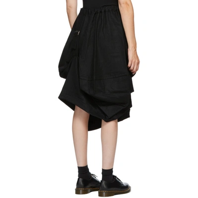 Shop Comme Des Garçons Comme Des Garçons Black Wool Harness Pull Skirt In 1 Black