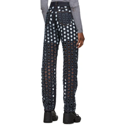 Shop Maison Margiela Blue Perforated Jeans In 967 Blue