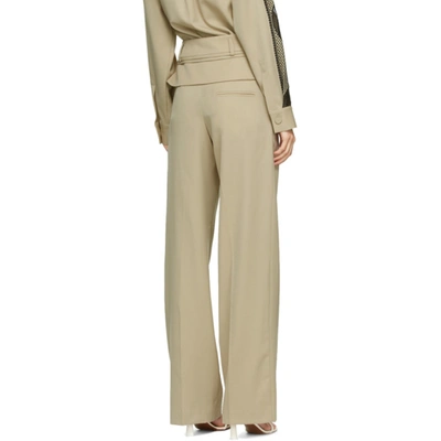 Shop Christopher Esber Beige Double Belted Trousers In Stone