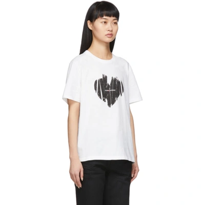 Shop Saint Laurent White  Heart T-shirt In 9744 White