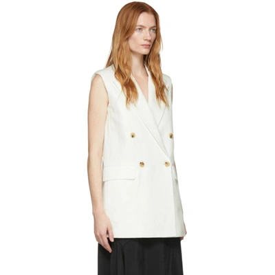 Shop Joseph Off-white Cotton Linen Zappa Vest In 0045 Ivory