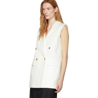 Shop Joseph Off-white Cotton Linen Zappa Vest In 0045 Ivory