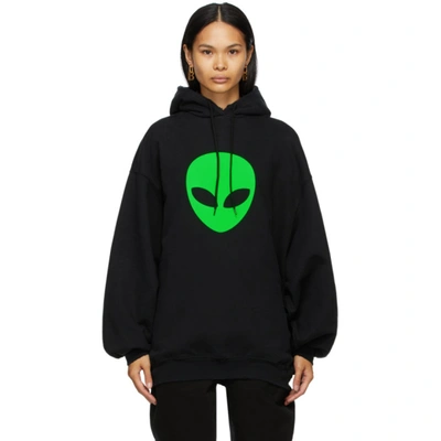 Shop Balenciaga Black Alien Sport Hoodie In 9113 Blk/gr