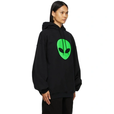 Shop Balenciaga Black Alien Sport Hoodie In 9113 Blk/gr