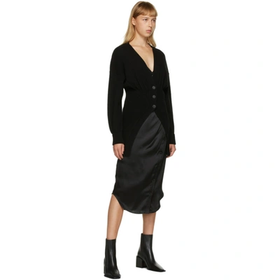 Shop Alexander Wang Black Smocked Waist Cardigan In 001 Black