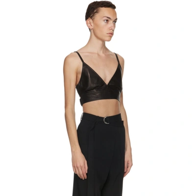 Helmut Lang Leather Bra Top in Onyx