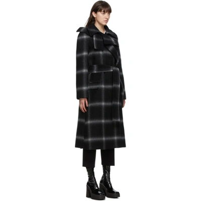 Shop Stella Mccartney Black And Grey Check Sophia Coat In 1071 Blkgry