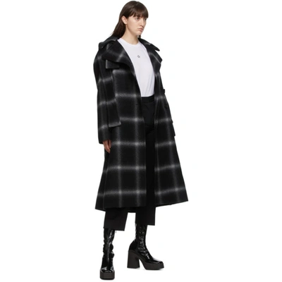 Shop Stella Mccartney Black And Grey Check Sophia Coat In 1071 Blkgry